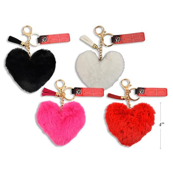 PLUSH HEART KEYCHAIN 10CM 3ASST
