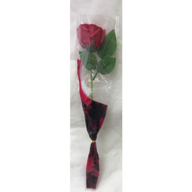 SINGLE ROSE OPEN IN CELLOPHANE WRAP