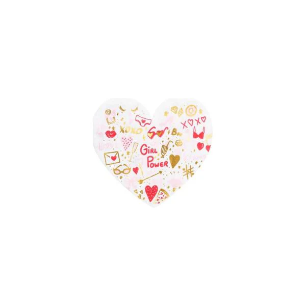 20 Pack Heart Mix Napkins - 16cm x 15cm