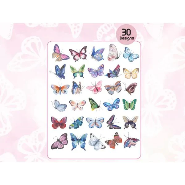 60 Pack Vellum Butterfly Stickers - Image 2