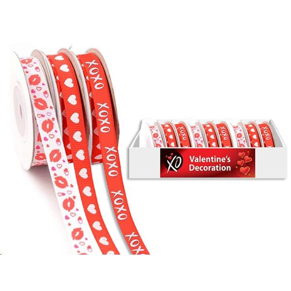 GIFT RIBBON Vtine 3YDX1.27CM / 6YDX1.52CM 4ASST
