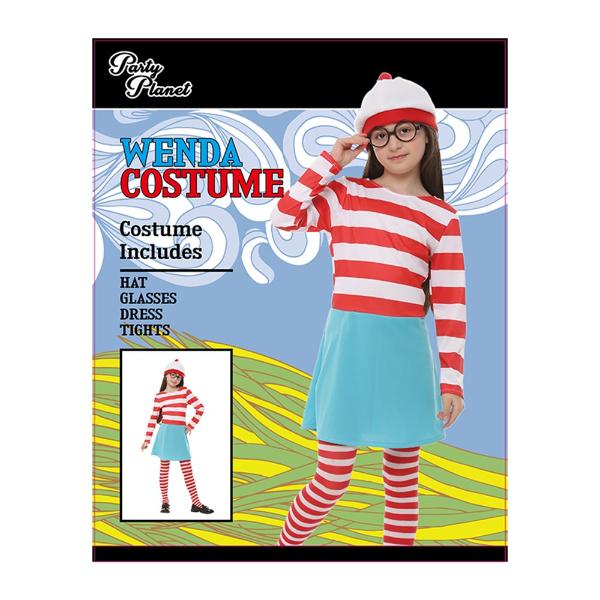 Red & White Striped Wally Girls Costume - 11 - 12 Years - Image 2