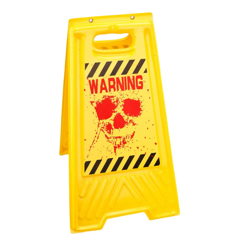 Halloween Warning Floor Sign - 60cm x 20cm