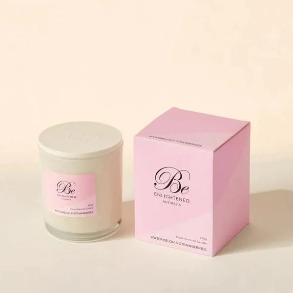 Watermelon And Strawberries Triple Scented Candle - 420g - Image 2