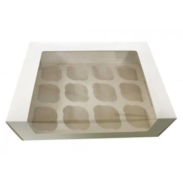 White 12 Cup Cake Box