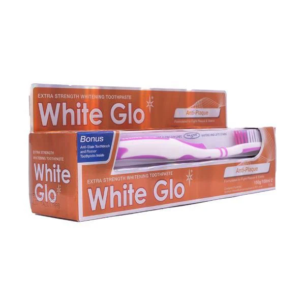 White Glo Anti-Plaque Toothbrush & Toothpaste Set - 100ml - Image 2