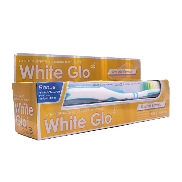 2 Pack White Glo Smokers Formula Toothbrush & Toothpaste - 100ml - Image 2