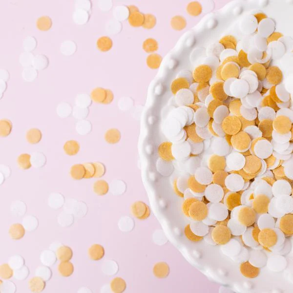 Sprinks White & Gold Wafer Decorations - 9g - Image 5