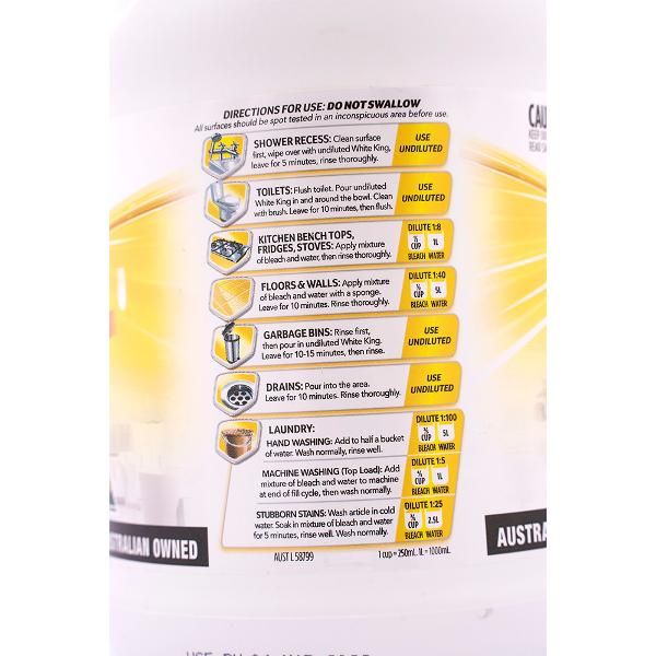 WHITE KING 2.5L PREMIUM LIQUID BLEACH LEMON - Image 3