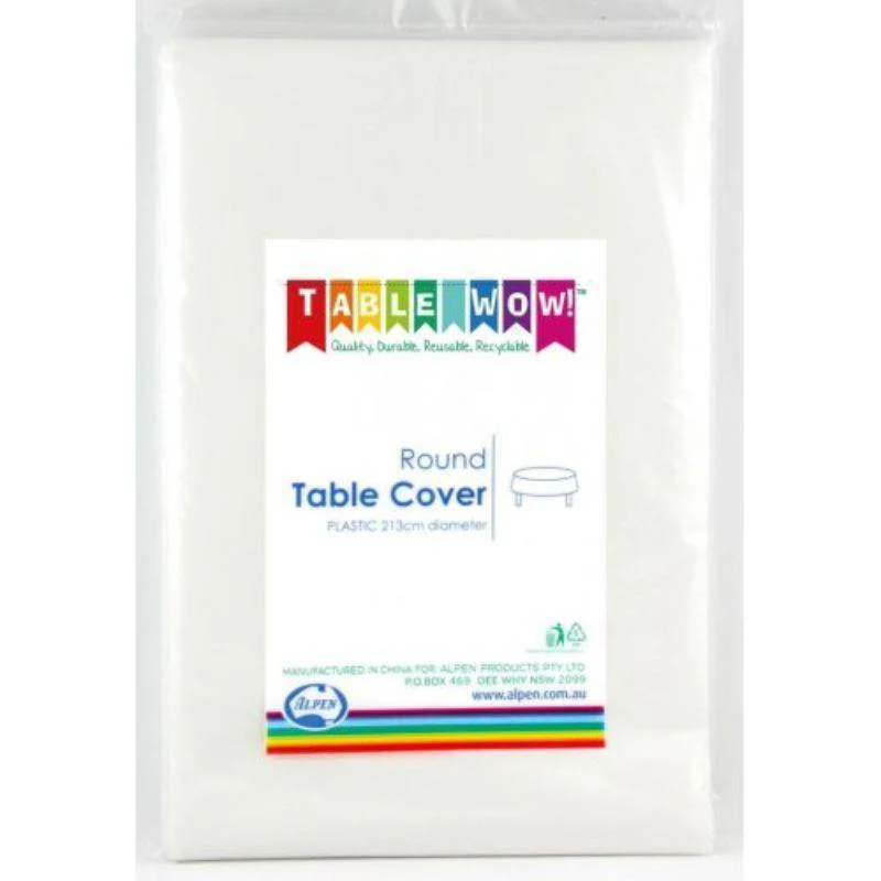 White Round Tablecover - 2.13m