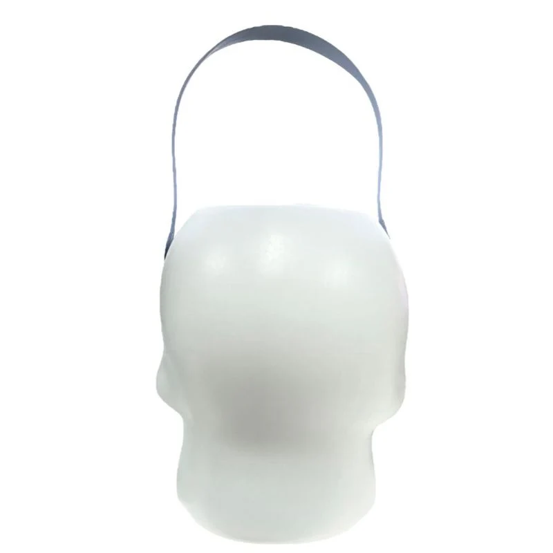 White Skull Bucket with Led Lights - 17cm x 14cm - Image 3