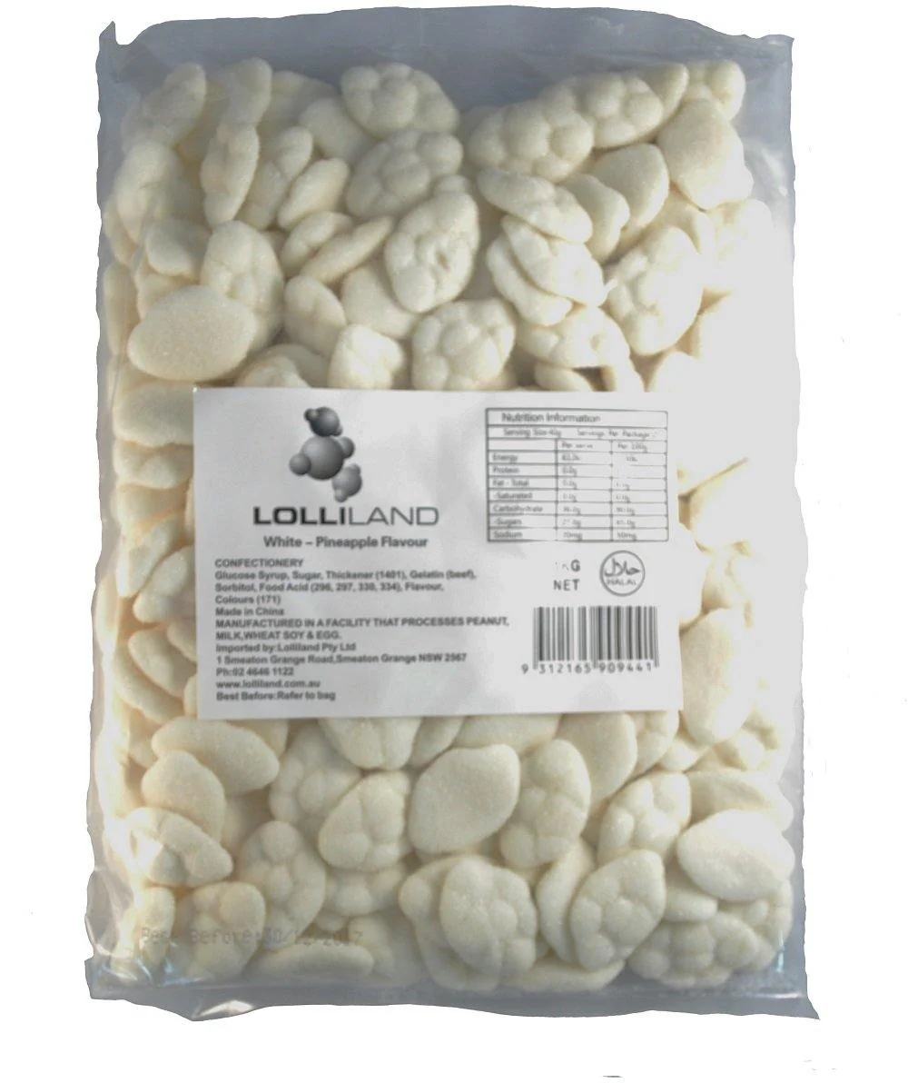 White Sugar Pineapple Flavour Lollies - 1kg - Image 2