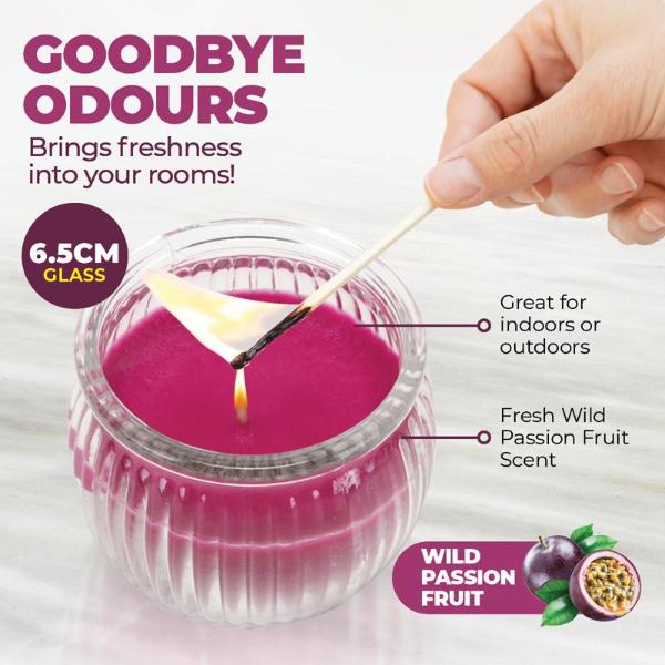 Candle Glasslight Scented 6.5cm Wild Passion Fruit - Image 4