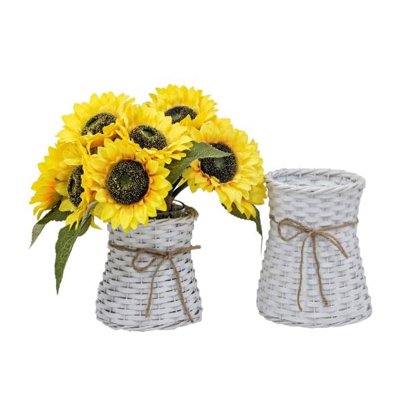 Willow White Vase - 14cmx 16cm x 15cm