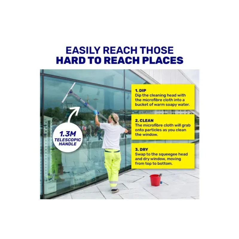 5 Pack Window Squeegee & Washer With Telescopic Pole - Image 4