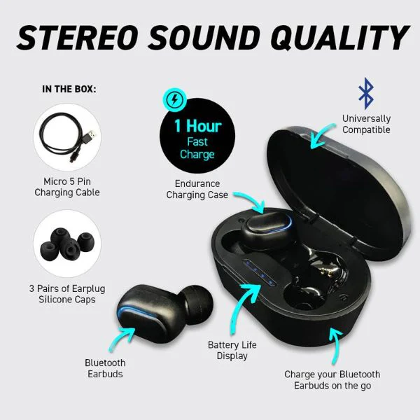 Wireless Bluetooth Earphones With Charging Storage Case - Image 4