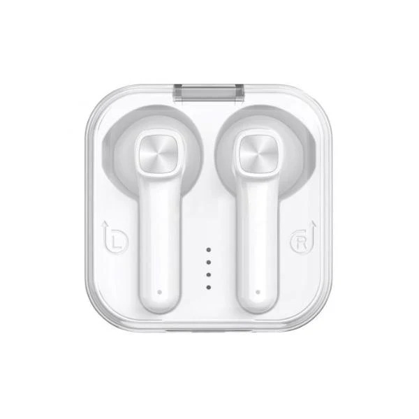 White Bluetooth Wireless Earphones With Charging Case