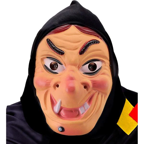 Plastic Witch Mask With Headscarf