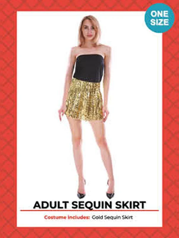 Womens Gold Sequin Bandeau Skirt