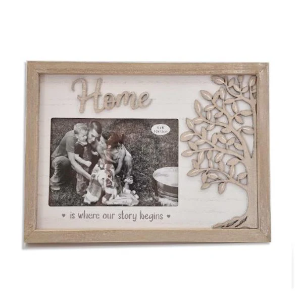 Wooden P/Frame Tree Home 26x18cm