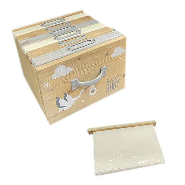 Wooden Hello Baby Photo Album Box