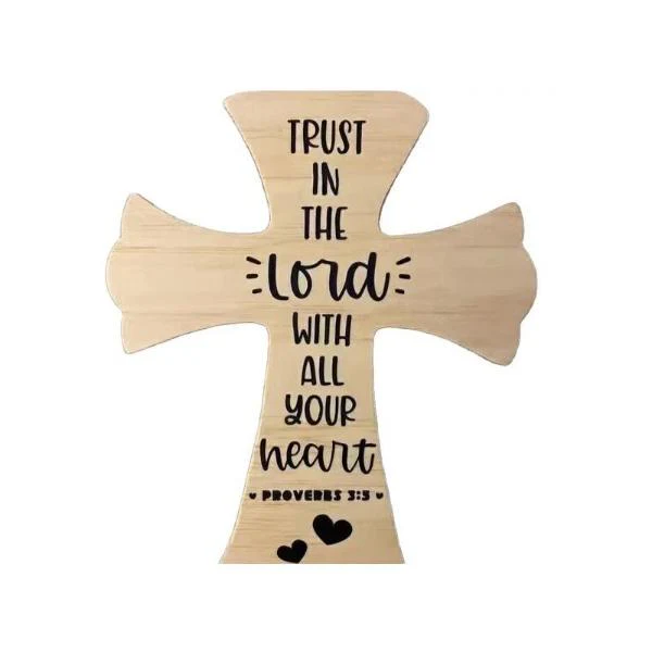 Wooden Cross Plaque - 24cm x 30cm