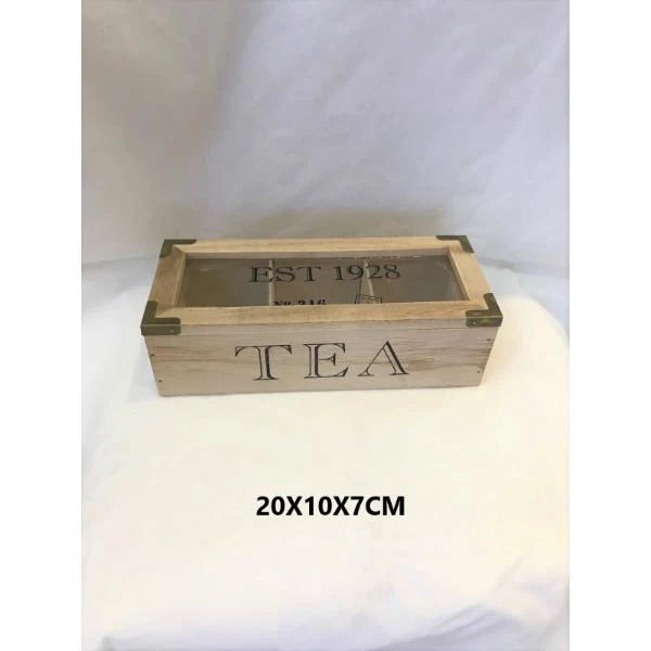 Wooden Tea Box - 24cm x 10cm x 7cm