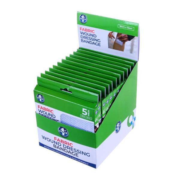 5 Pack Fabric Wound Dressing Bandage - 10cm x 10cm - Image 3
