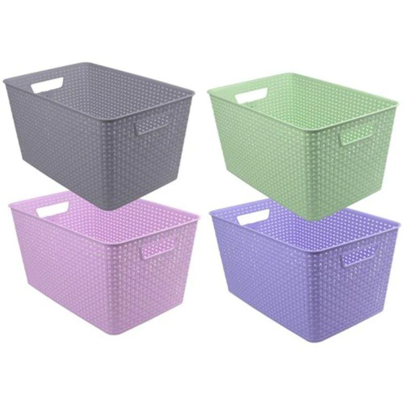 Woven Pattern Basket - 28.5cm x 41.5cm x 22cm