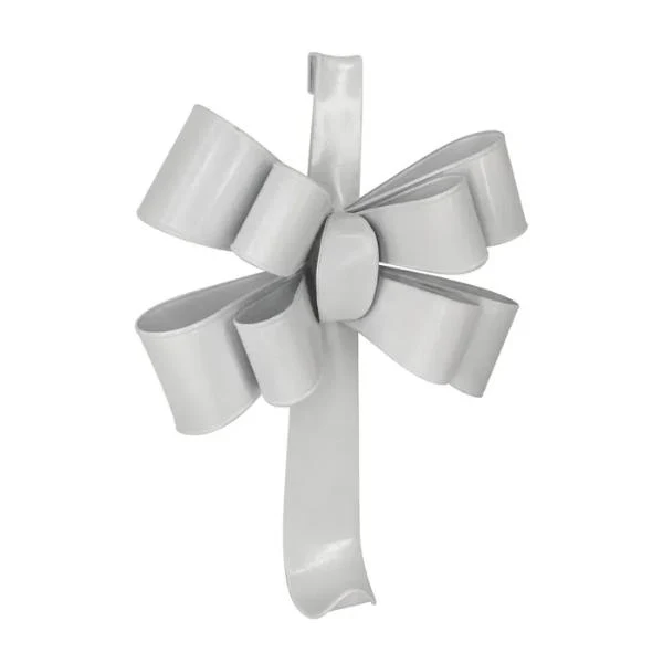 Wreath Hanger Bow Metal 32x44cm White