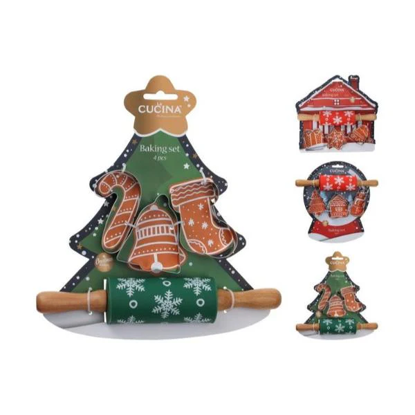 4 Pack Christmas Baking Set