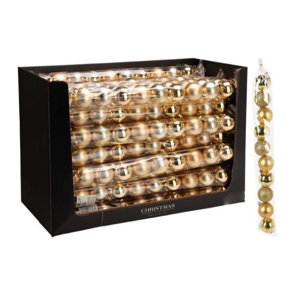 10 Pack Gold Bauble Set - 5cm