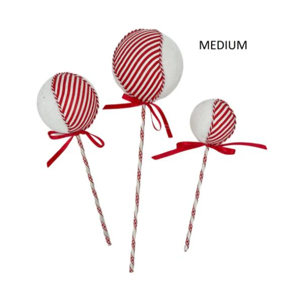 Christmas Red & White Candy Pop - 8cm x 26cm