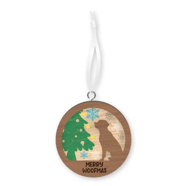 XMAS HANDMADE WOOD ORNAMENT - CHRISTMAS CAT