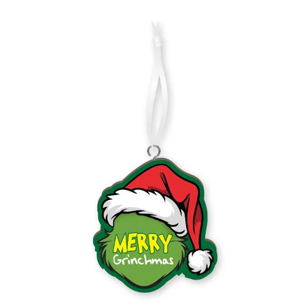 XMAS HANDMADE WOOD ORNAMENT - GRINCH MODE ON