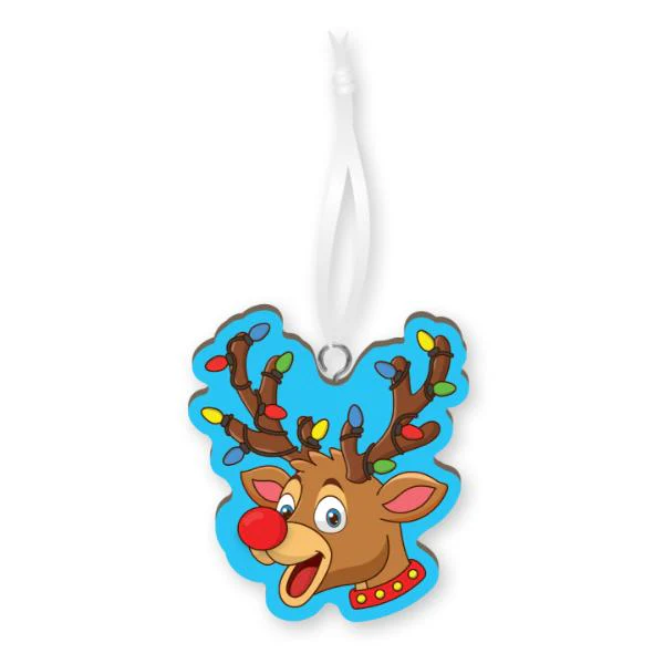 XMAS HANDMADE WOOD ORNAMENT - REINDEER