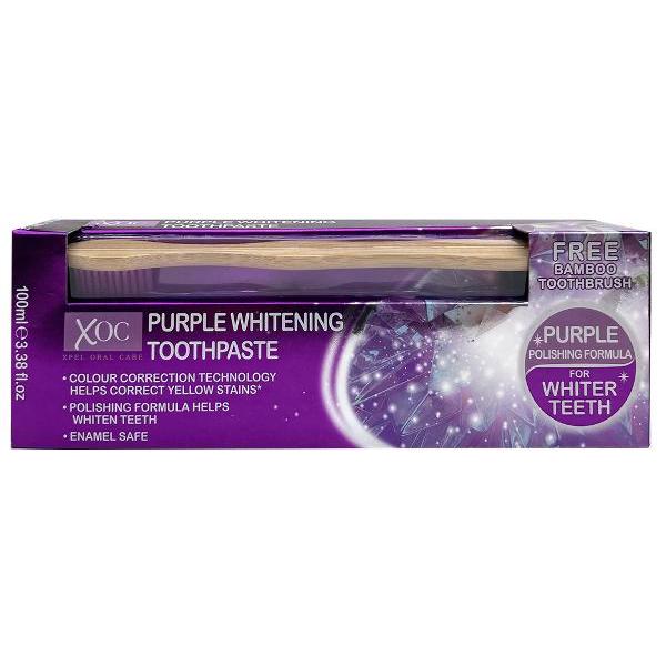 XOC Purple Toothpaste & Brush Set - 100ml