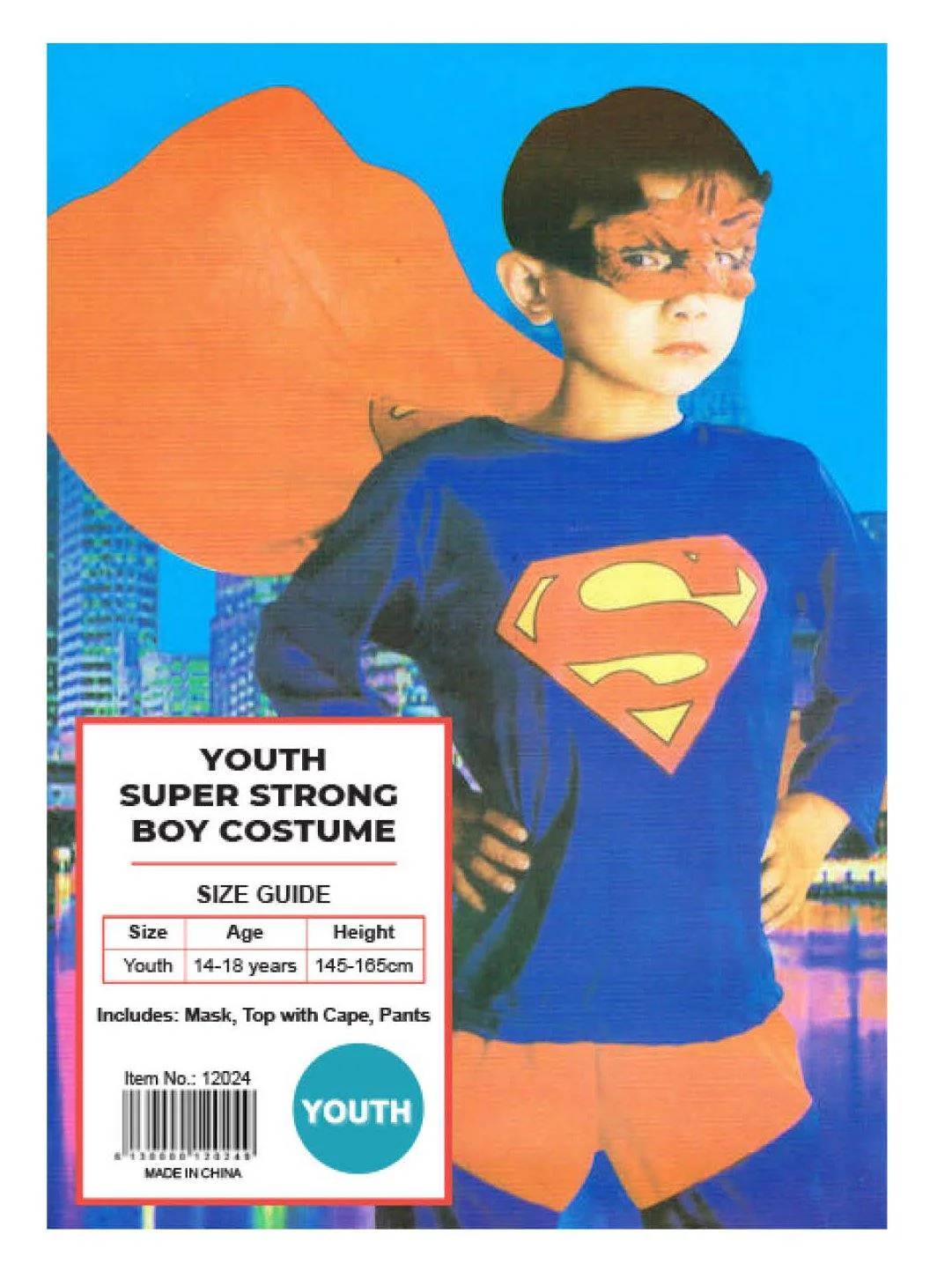 Youth Super Strong Hero Costume - (14-18 Years)