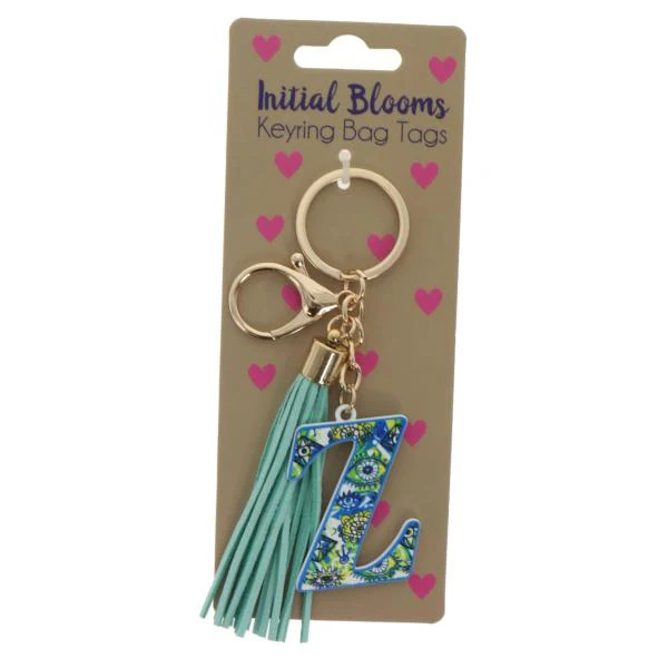 Initial Z Blooms Keyring Bag Tags